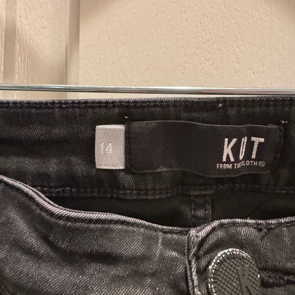Kut from the Kloth Black Skinny Jeans with Knee Distressing - Picture 2 of 5